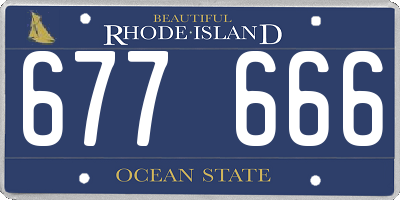 RI license plate 677666