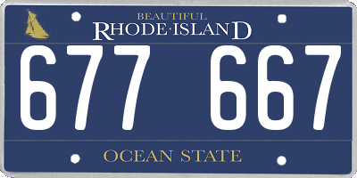 RI license plate 677667