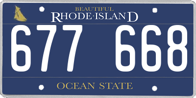 RI license plate 677668