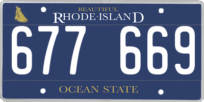 RI license plate 677669