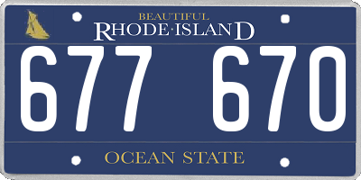 RI license plate 677670