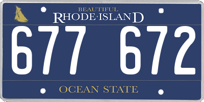 RI license plate 677672