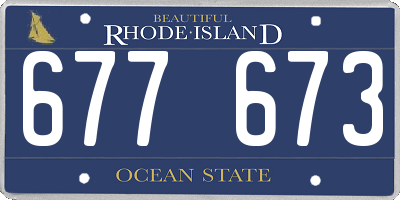 RI license plate 677673