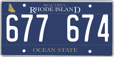 RI license plate 677674