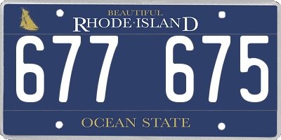 RI license plate 677675
