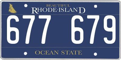 RI license plate 677679