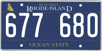 RI license plate 677680