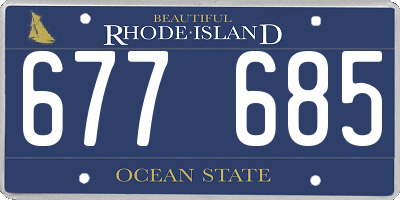 RI license plate 677685