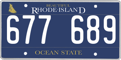 RI license plate 677689
