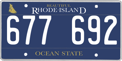 RI license plate 677692