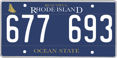RI license plate 677693
