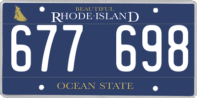 RI license plate 677698