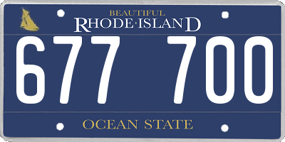 RI license plate 677700