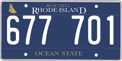 RI license plate 677701