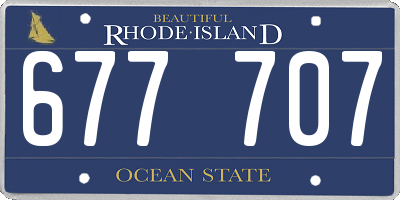 RI license plate 677707