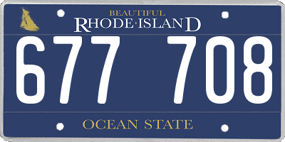 RI license plate 677708