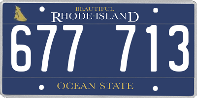 RI license plate 677713