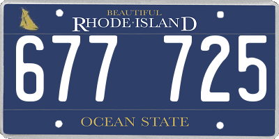 RI license plate 677725