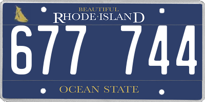 RI license plate 677744