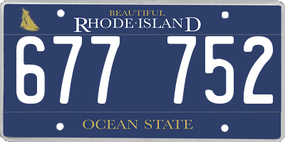RI license plate 677752