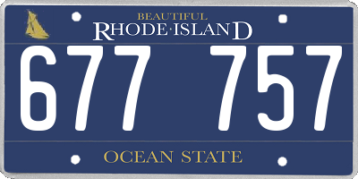 RI license plate 677757