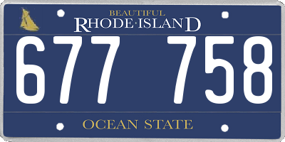 RI license plate 677758