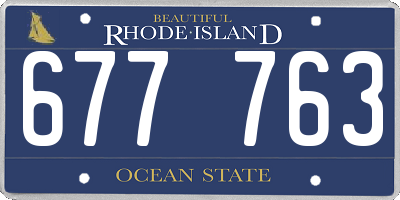 RI license plate 677763