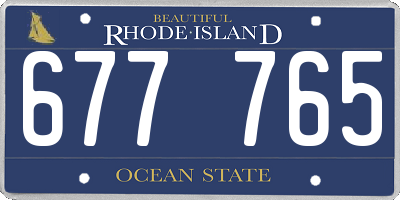 RI license plate 677765