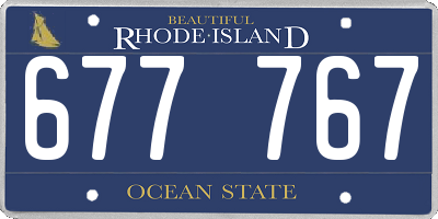RI license plate 677767