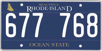 RI license plate 677768