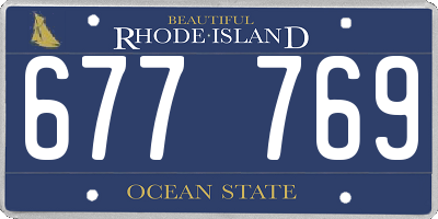 RI license plate 677769