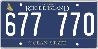RI license plate 677770