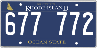RI license plate 677772