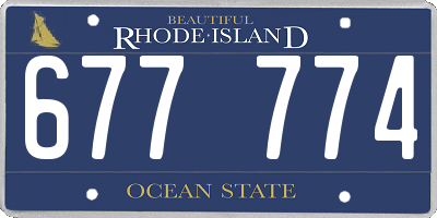 RI license plate 677774