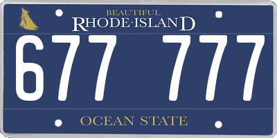 RI license plate 677777