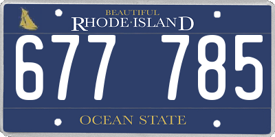 RI license plate 677785