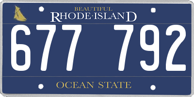 RI license plate 677792