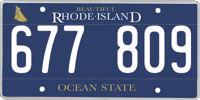 RI license plate 677809