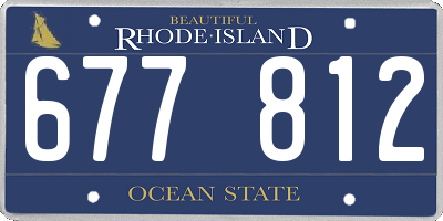 RI license plate 677812
