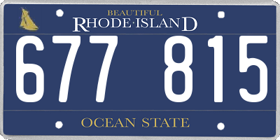 RI license plate 677815
