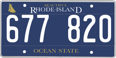 RI license plate 677820