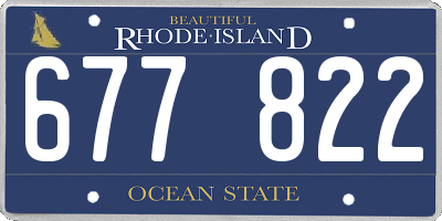 RI license plate 677822