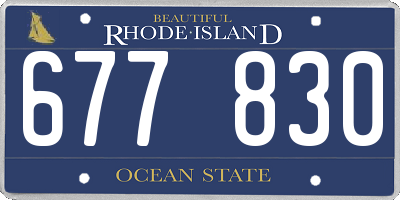 RI license plate 677830