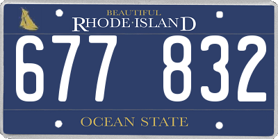RI license plate 677832