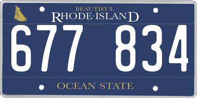 RI license plate 677834