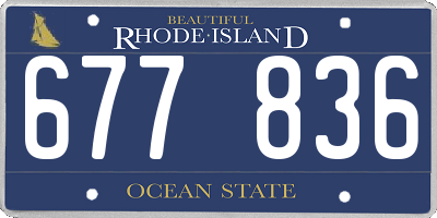 RI license plate 677836