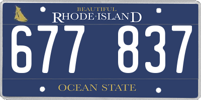 RI license plate 677837
