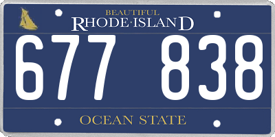 RI license plate 677838
