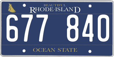 RI license plate 677840