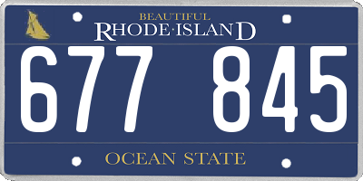 RI license plate 677845